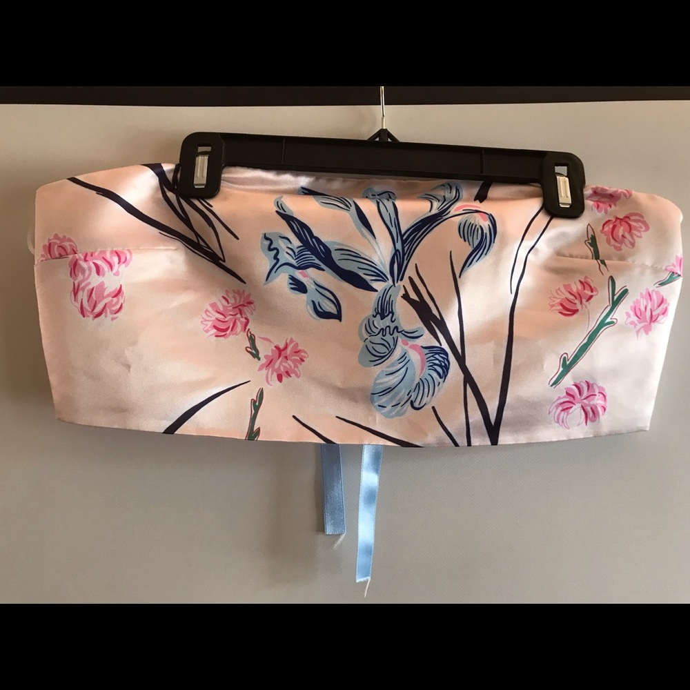 real satin floral crop top